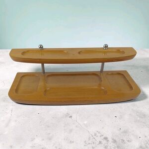 Men's Wood Dresser Tray Valet Jewelry Desk Organizer Caddy MCM Vtg Taiwan